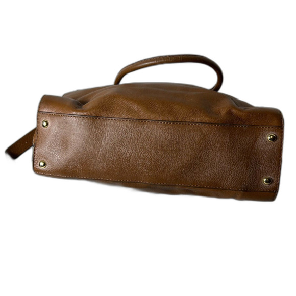 Michael Kors Hamilton Caramel Brown Leather Belt Chain Detail Tote Satchel Bag - Picture 10 of 15